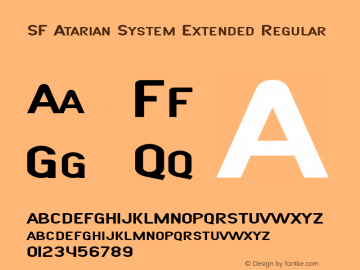 SF Atarian System Extended Regular Version 1.1 Font Sample