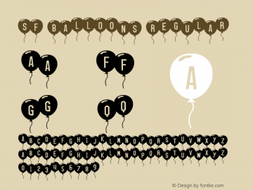 SF Balloons Regular ver 1.0; 1999. Freeware for non-commercial use.图片样张