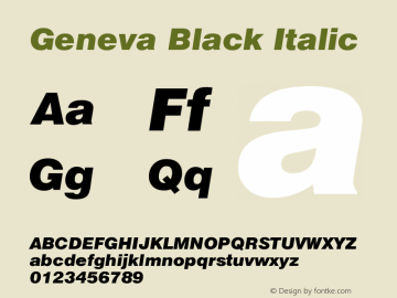 Geneva Black Italic Version 001.000图片样张