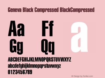 Geneva Black Compressed BlackCompressed Version 001.000 Font Sample