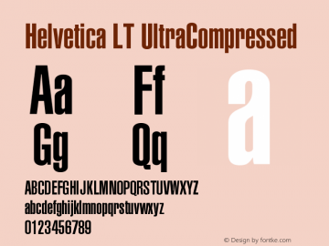 Helvetica LT UltraCompressed Version 006.000图片样张