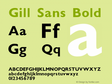 Gill Sans Bold Version 001.000图片样张