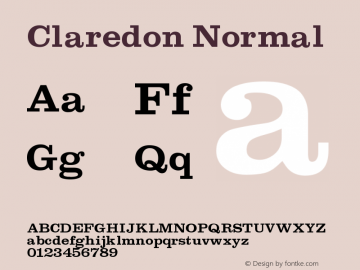 Claredon Normal Version 001.000 Font Sample