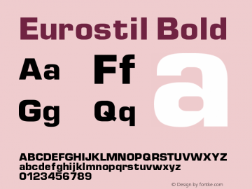Eurostil Bold Version 001.000图片样张