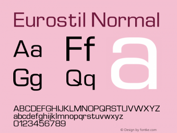 Eurostil Normal Version 001.000 Font Sample