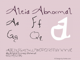 Aleia Abnormal 1.0 Sun May 21 10:35:48 1995 Font Sample