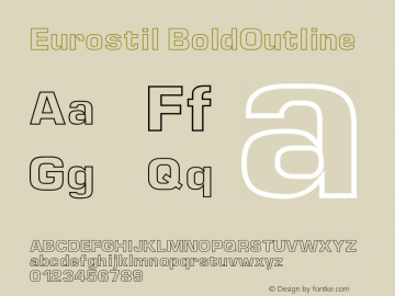 Eurostil BoldOutline Version 001.000 Font Sample