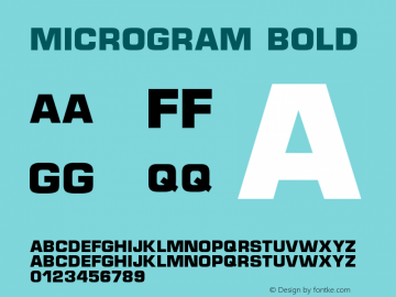 Microgram Bold Version 001.000 Font Sample