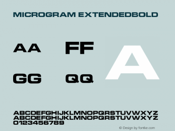 Microgram ExtendedBold Version 001.000 Font Sample