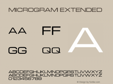 Microgram Extended Version 001.000 Font Sample