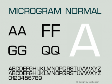 Microgram Normal Version 001.000 Font Sample