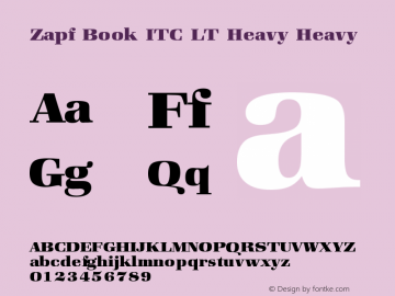Zapf Book ITC LT Heavy Heavy Version 2.0 Font Sample