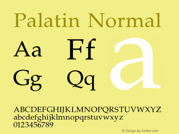Palatin Normal Version 001.000 Font Sample