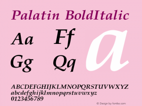 Palatin BoldItalic Version 001.000图片样张