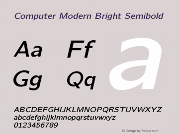 Computer Modern Bright Semibold Version 0.3图片样张