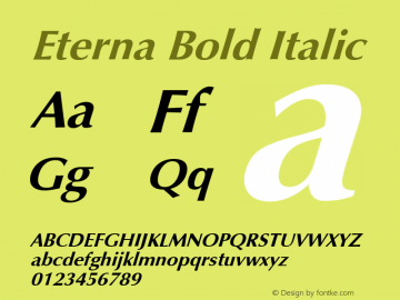 Eterna Bold Italic Rev. 002.02q图片样张
