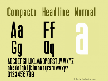 Compacto Headline Normal Version 001.000 Font Sample