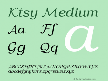 Ktsy Medium Version 001.000 Font Sample