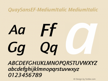 QuaySansEF-MediumItalic MediumItalic Version 001.001图片样张