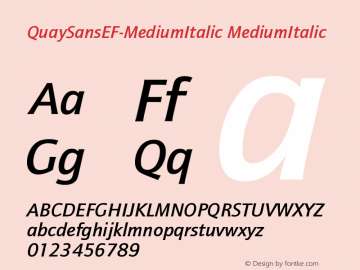 QuaySansEF-MediumItalic MediumItalic Version 001.001图片样张