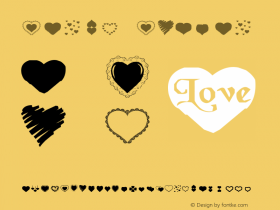 Hearts Regular Version 1.00, Freeware Font Sample