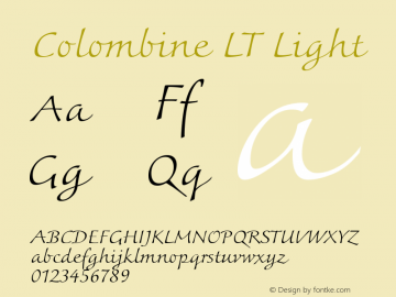 Colombine LT Light Version 001.000 Font Sample