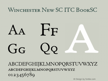 Winchester New SC ITC BookSC Version 001.001 Font Sample