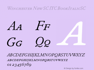 Winchester New SC ITC BookItalicSC Version 001.001 Font Sample
