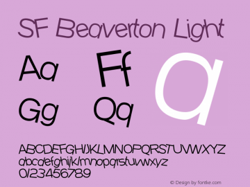 SF Beaverton Light v1.0 - Freeware Font Sample
