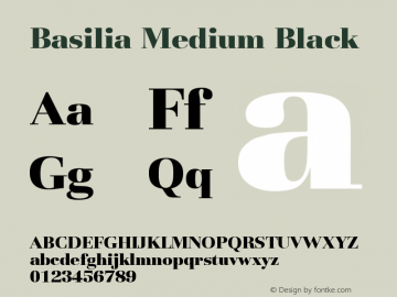 Basilia Medium Black Version 1.0 Font Sample