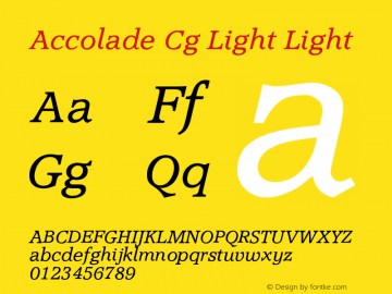 Accolade Cg Light字体,Accolade Cg Light 