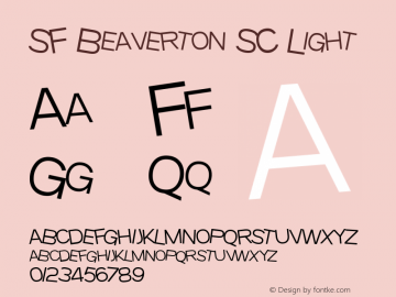 SF Beaverton SC Light Version 1.1 Font Sample