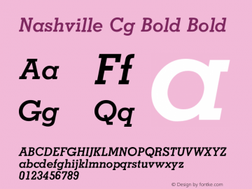 Nashville Cg Bold Bold Version 001.001 Font Sample