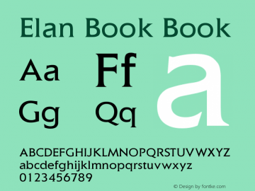 Elan Book Book Version 1.0 Font Sample