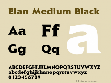 Elan Medium Black Version 1.0图片样张