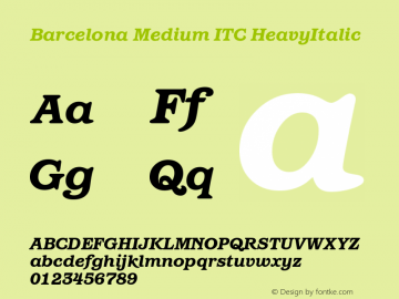 Barcelona Medium ITC HeavyItalic Version 001.000图片样张