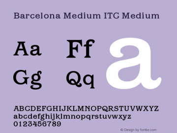Barcelona Medium ITC Medium Version 001.000图片样张