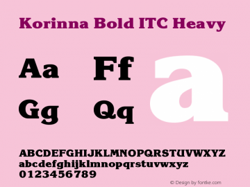 Korinna Bold ITC Heavy Version 001.000 Font Sample