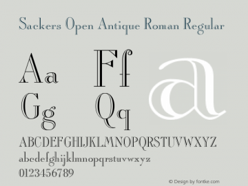 Sackers Open Antique Roman Regular Version 001.000 Font Sample