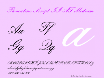 Florentine Script II AT Medium Version 001.000 Font Sample