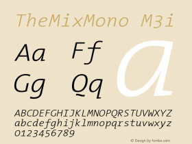 TheMixMono M3i Version 2.000 Font Sample