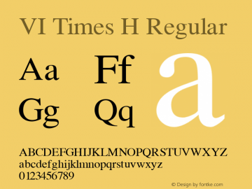 VI Times H Regular Altsys Fontographer 4.1 8/28/98图片样张