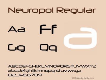 Neuropol Regular Version 2.1; 2003 Font Sample