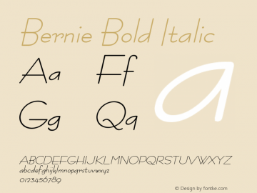 Bernie Bold Italic 1.0/1995: 2.0/2001 Font Sample
