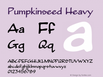 Pumpkinseed Heavy Version 001.000 Font Sample