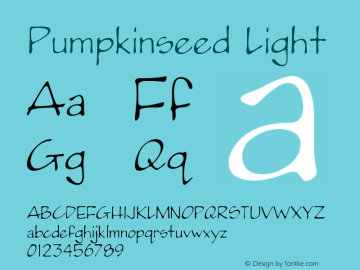 Pumpkinseed Light Version 001.000 Font Sample