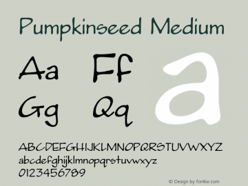 Pumpkinseed Medium Version 001.000 Font Sample