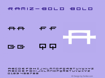 Ramiz-Bold Bold Version 001.000 Font Sample