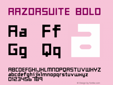 RAZORSUITE BOLD Version 001.000 Font Sample