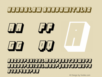 Hounslow ShadowItalic Version 001.000图片样张